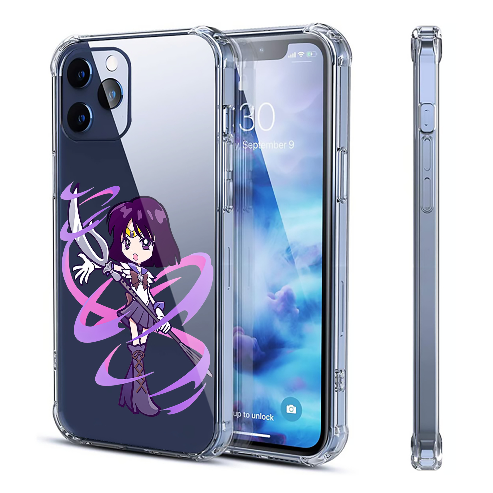 （画像用） 美少女戦士セーラームーン 土萠ほたる Sailor Moon Tomoe Hotaru （セーラーサターン；Sailor Saturn） 【iPhone 12シリーズ対応】透明スマホケース（クリアソフトケース）